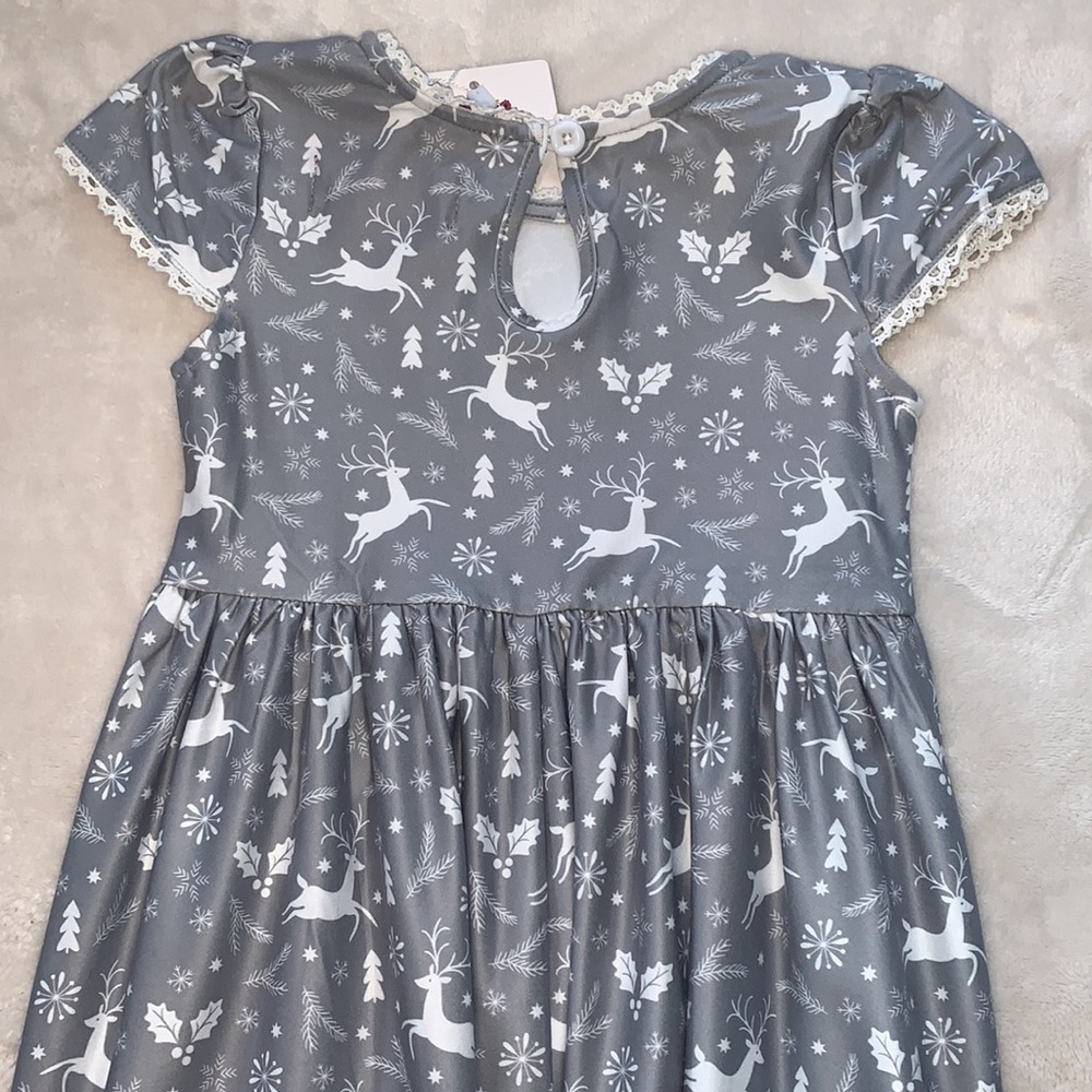 NWT Cheeky Plum 3T Loungewear Gown Reindeer Games Holiday - Picture 12 of 12